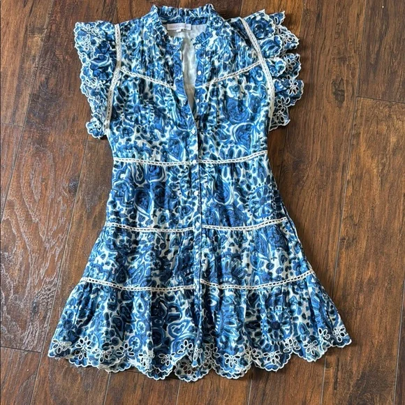 House of Harlow 1960 | Dresses | House Of Harlow 96 Blue And White Ruffled  Tiered Sundress | Poshmark